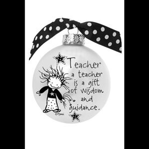 Teacher Is A Gift" Glass Ornament Inspired by Marci